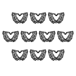 Черный Самоклеящиеся заплатки из полиэстера в форме сердца, наклеить патч, аксессуары для костюма, аппликация, чёрные, 60x96x2 мм