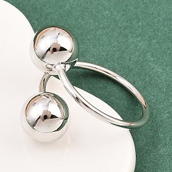 Платина Латунные кольца-манжеты для женщин, долговечный, стойки покрытие, платина, внутренний диаметр: 20 мм