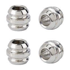 Нержавеющая Сталь Цвет 4 шт. барабан 304 нержавеющая сталь европейские бусины, для edc нож струнный кулон парашют струнный инструмент, бусины с большим отверстием, цвет нержавеющей стали, 12x11 мм, отверстие : 6 мм