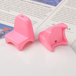 Hot Pink Spray Painted Opaque Acrylic Beads, Chair, Hot Pink, 24x20x20mm, Hole: 2.5mm