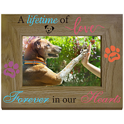 Paw Print Прямоугольные деревянные фоторамки, для печати фотографий, фотореквизитов, настенного декора, аксессуаров, отпечаток лапы, 218x168 мм