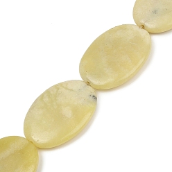 Лимонный Нефрит Натуральные нефритовые бусины, цвет лимона , Плоско-овальные, 38~39x28.5~29x6~8 мм, отверстие : 1.2 мм, около 10 шт / нитка, 15.24'' (38.7 см)