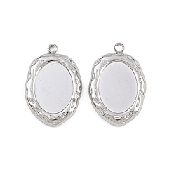 Нержавеющая Сталь Цвет 304 Настройки кабошон из нержавеющей стали кулон, овальные амулеты, цвет нержавеющей стали, лоток : 14.5x10.5 мм, 23x16x3 мм, отверстие : 1.6 мм