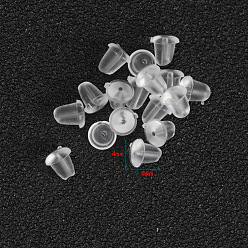 Column 500Pcs Plastic Ear Nuts, Earring Backs, Column, 4x4mm
