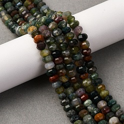 (RRHB277) Кристалл на подкладке из медово-бежевого цвета Природного индийского агата бисер нитей, граненые, тыква, 6x4 мм, отверстие : 1 мм, около 89~91 шт / нитка, 14.96''~15.16'' (38~38.5 см)