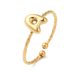 Letter A 304 открытые манжеты из нержавеющей стали, украшения для женщин, реальный 18 k позолоченный, буква a, внутренний диаметр: 19 мм, Письмо: 7x7 мм