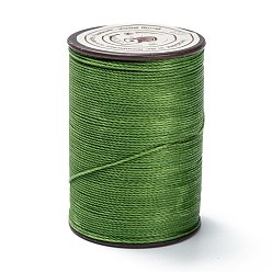 Светло-зеленый Коричневый Круглая вощеная нить из полиэстера, микро шнур макраме, витой шнур, для шитья кожи, оливковый, 0.55 мм, около 131.23 ярдов (120 м) / рулон