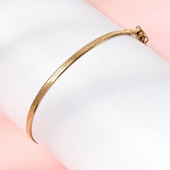 Золотой 304 женские браслеты-змейки из нержавеющей стали, ионное покрытие (ip), золотые, 6.18 дюйм (15.7 см)