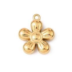 Цветок 304 подвески из нержавеющей стали, без никеля , реальный 18 k позолоченный, ионное покрытие (ip), цветок, 19x17x5 мм, отверстие : 1.6 мм