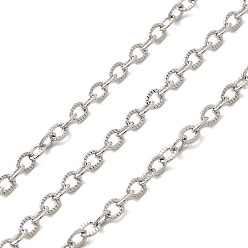 Платина Латунные кабельные цепи, пайки, с катушкой, без свинца и без кадмия, долговечный, стойки покрытие, овальные, платина, 4.5x3x0.5 мм