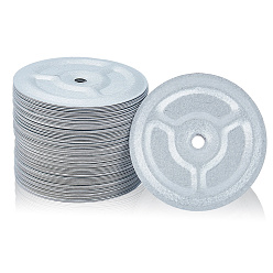 Plata Superdyma shim, plano y redondo, plata, 74.5x2 mm, agujero: 6.5 mm