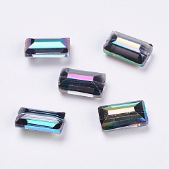 Colorful Imitation Austrian Crystal Beads, Grade AAA, Faceted, Rectangle, Colorful, 8x14x5.5mm, Hole: 0.9~1mm