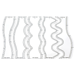 Прозрачный 5 Набор прозрачных акриловых измерительных инструментов для шитья, форма волны, прозрачные, 260x72~96x2.5 мм, отверстие : 6.5 мм