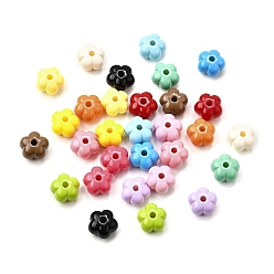 (52) Непрозрачная лаванда Непрозрачная акриловая бусина, цветок, разноцветные, 13.5x14x8.5 мм, отверстие : 2.8 мм