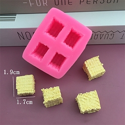 Rectangle Печенье своими руками пищевые силиконовые формы для помадки, для изготовления шоколадных конфет, прямоугольные, 60x50x23 мм, внутренний диаметр: 17x19 мм