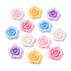 (52) Непрозрачная лаванда Непрозрачные подвески смолы, , с платиновой железной петлей и пудрой с блестками, разноцветные, 28~30.5x28~29.5x10 мм, отверстие : 1.8~2 мм