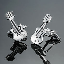 Platinum Brass Musical Instruments Cufflinks, for Apparel Accessories, Platinum, 10mm