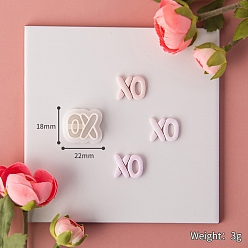 Letter Пластиковые формы на день святого валентина, резцы глины, инструменты для лепки из глины, для серьги решений, Письмо хо, 1.8x2.2x1.15 см