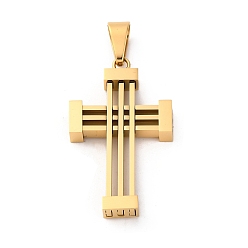Золотой 304 подвески из нержавеющей стали, крест прелести, ионное покрытие (ip), золотые, 37x22x5.5 мм, отверстие : 7.7x4.5 мм