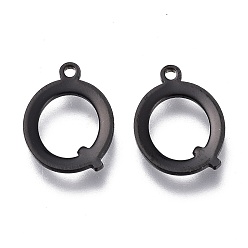 Letter Q 304 прелести нержавеющей стали, лазерная резка, алфавит, электрофорез черный, letter.q, 12.5x9.5x0.8 мм, отверстие : 1 мм