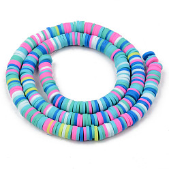 Turquoise Handmade Polymer Clay Beads Strands, for DIY Jewelry Crafts Supplies, Heishi Beads, Disc/Flat Round, Turquoise, 6x0.5~1mm, Hole: 1.8mm, about 290~320pcs/strand, 15.75 inch~16.14 inch(40~41cm)