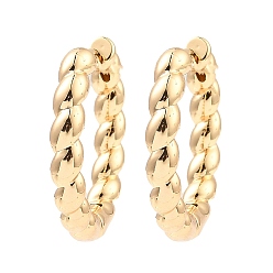 Light Gold Латунные серьги обруча, твист кольцо, золотой свет, 19.5x20.5x3 мм