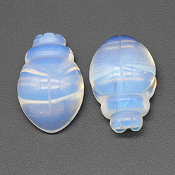 Опал Резные фигурки жуков из опалита, для домашнего офиса настольный орнамент фэн-шуй, 25x17.5 мм