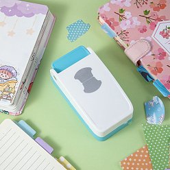 White Plastic Index Craft Punch for Scrapbooking & Paper Crafts, with Alloy Findings, Paper Shapers, White, 130x68x48mm