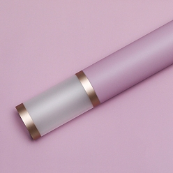 Средний Фиолетовый 20 листы с золотым краем водонепроницаемая пластиковая подарочная упаковочная бумага opp, квадратный, сложенный букет цветов украшение оберточной бумаги, средне фиолетовый, 565x565 мм