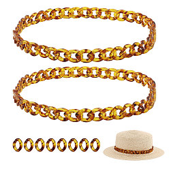 Oro 2 Cadena con eslabones acrílicos, con 8 piezas de anillos de unión acrílicos, oro, 580 mm