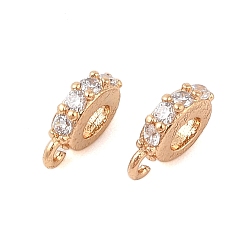 Золотой Латунные поручни из прозрачного кубического циркония с микропаве, без никеля , золотые, 10x6x2 мм, отверстие : 1.2 мм