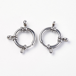 Нержавеющая Сталь Цвет Устойчивы к потускнению 304 гладкая поверхность из нержавеющей стали с пружинными кольцами-застежками, цвет нержавеющей стали, 16x4 мм, отверстие : 3 мм