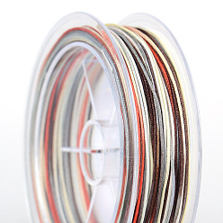 Серый Нейлоновая нить градиентного цвета, китайский вязать шнур, сегмент окрашенный, для изготовления браслетов, серые, 0.8 мм, около 27.34 ярдов (25 м) / рулон