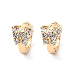 Light Gold Messing micro pave zirkonia ohrreifen, Schmetterling, Licht Gold, 15x10.5x17.5 mm