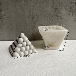 Белый Силиконовые формы для свечей в форме пирамиды своими руками, для изготовления ароматических свечей 3d, белые, 11x11 см