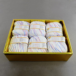 Бледно-фиолетовый Красный Детская Пряжа, с хлопком, шелк и кашемир, бледно-фиолетовый красный, 1 мм, о 50 г / рулон, 6 рулонов / коробке