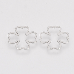 Нержавеющая Сталь Цвет Устойчив к потускнению 201 соединительное кольцо из нержавеющей стали, цветок, цвет нержавеющей стали, 19.5x19.5x0.8 мм