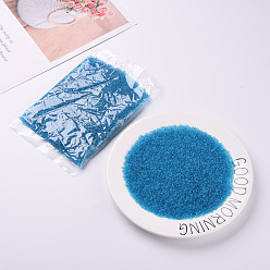 Sky Blue Glass Seed Beads, Transparent, Round, Sky Blue, 12/0, 2mm, Hole: 1mm, about 30000 beads/pound