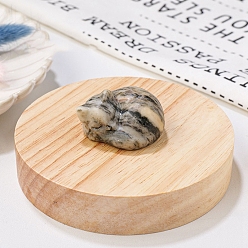 Леопардовая Яшма Украшения из яшмы из натуральной кожи леопарда, фигурка из энергетического камня Рейки, спящий кот, 33.5x39x23.5 мм