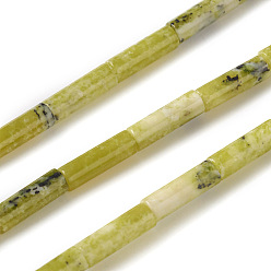 Gelbes Türkis (Jaspis) Natürliche gelbe türkisfarbene (Jaspis) Perlenstränge, Kolumne, 13~14x4 mm, Bohrung: 1 mm, ca. 30 Stk. / Strang, 15.9 Zoll (40.5 cm)