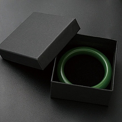 Черный Картон подарочные коробки, с черной губкой внутри, для ювелирных изделий, квадратный, чёрные, 8.5x8.5x5 см