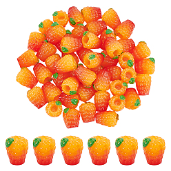 Оранжевый Украшения из оранжевой смолы, для украшения рабочего стола домашнего офиса, оранжевые, 18x14.5x13 мм, 50 шт