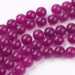 Камелия Естественно нефритовый шарик нити, окрашенные, круглые, камелия, 10 мм, отверстие : 1 мм, около 38 шт / нитка, 14.9 дюйм