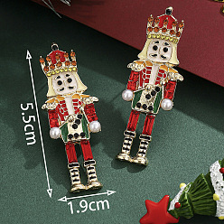 Human Литые эмаль болтаться серьги стержня, горный хрусталь и акриловые, золотые, человек, 55x19 мм