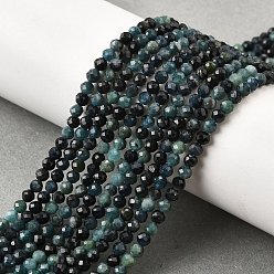 Турмалин Бусины из натурального голубого турмалина, граненые, круглые, 3 мм, отверстие : 0.6 мм, около 125~126 шт / нитка, 14.96~15.16'' (38~38.5 см)