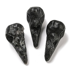 Other Quartz Natural Druzy Black Quartz Pendants, Bird Head Skull Charms, 47~49x20~22x20~22mm, Hole: 2~2.5mm