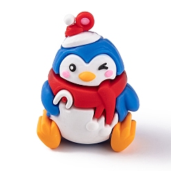 Пингвин Пластиковые подвески из пвх, Новогодняя тема, пингвин, 46.5x32x23.5 мм, отверстие : 3.5 мм