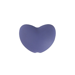 Сланцево-синий Силиконовые бусины, DIY уход за ожерельем, сердце, синевато-серый, 17x20 мм