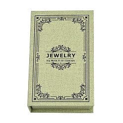 Темный Морско-зеленый Магнитные держатели для украшений из бумаги с цветочным принтом, футляры для хранения колец, серег, ожерелий, браслетов, с губкой внутри, прямоугольные, темно-зеленый, 12.7x8x3.6 см