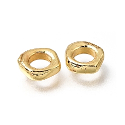 Golden Brass Beads, Polygon, Rack Plating, Long-Lasting Plated, Golden, 7.5x8x2mm, Hole: 4mm